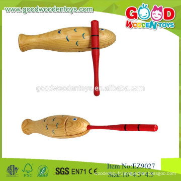 2015Fish Design Instrument de musique Guiro en bois, jouets classiques en bois populaires